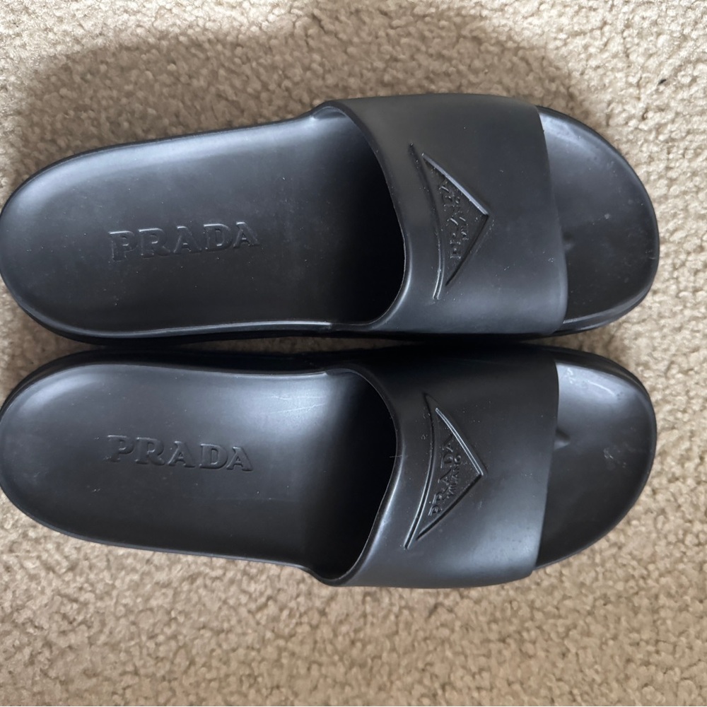Prada Black Slide Sandals - Picture 2 of 3
